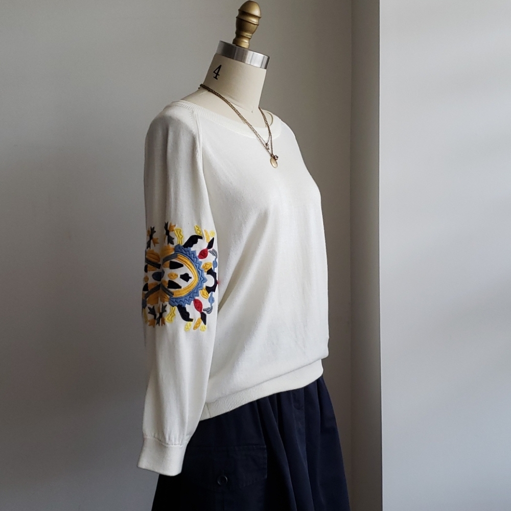 Zara Embroidered Sleeve Knit